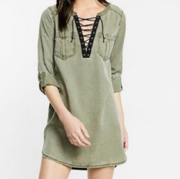 Expres♡Lace-up Tunic♡Dress - Picture 5 of 8